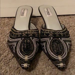 BEAUTIFUL Beaded & Embroidered Kitten Heel/Mules